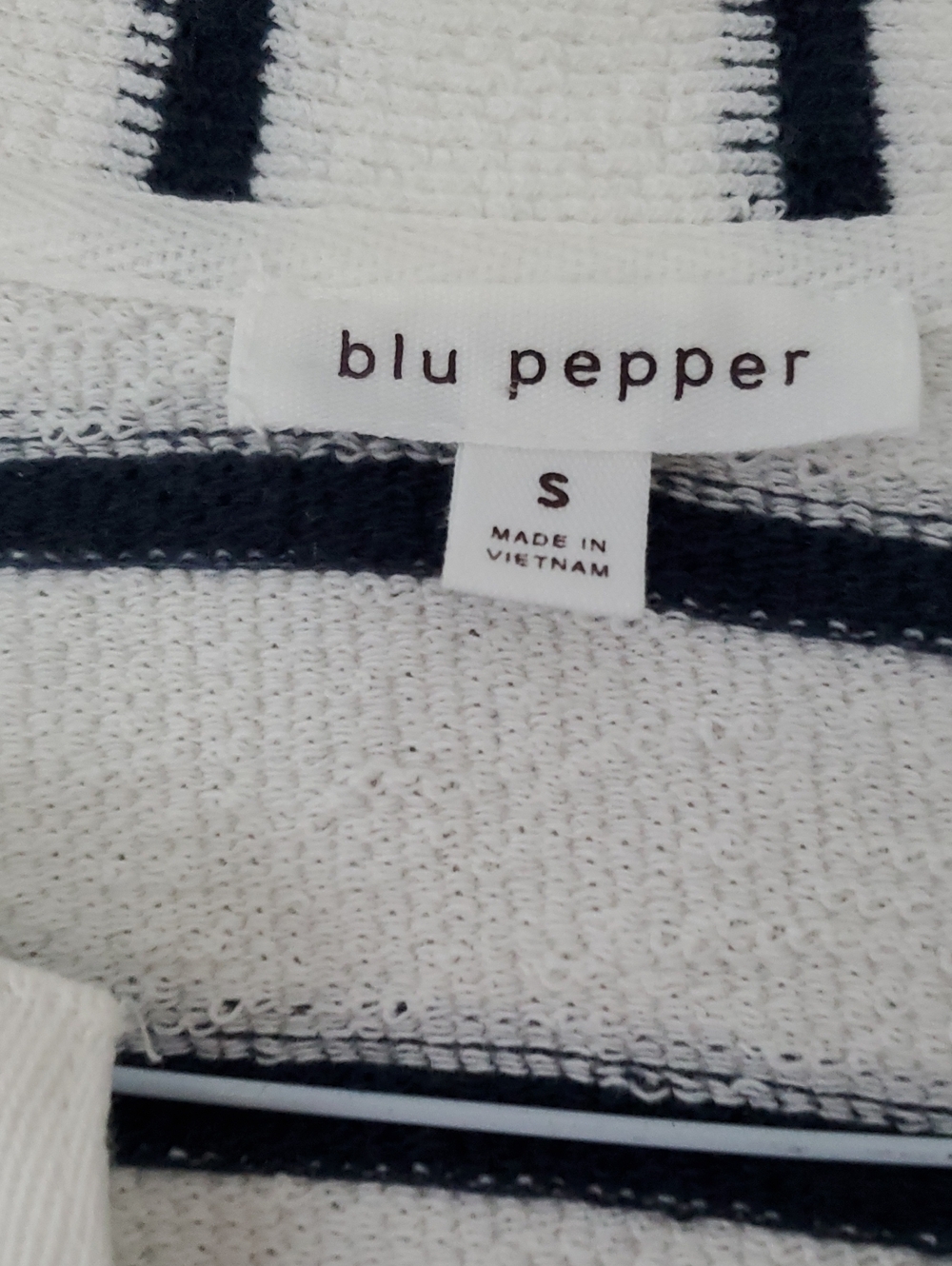 Blu pepper Striped Sweater in White & Blue - Picture 2 of 6